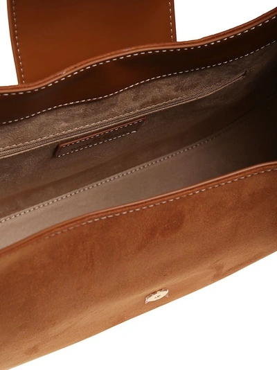 Shop Elisabetta Franchi Logo Plaque Shoulder Bag In Brown