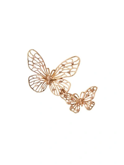 Shop Oscar De La Renta Butterfly Brooch In Topaz