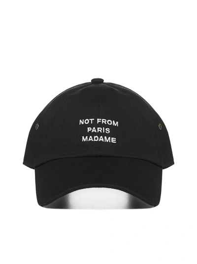 Shop Drôle De Monsieur Slogan Embroidered Baseball Cap In Black