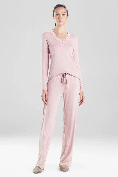 Shop Natori Feathers Essentials Soft Pajamas Set In Rose