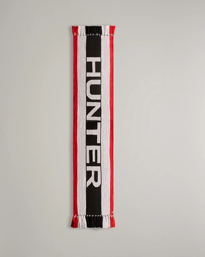 Shop Hunter Branded Stripe Scarf In Red