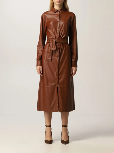 Shop Pinko Chemisier Dress In Synthetic Leather