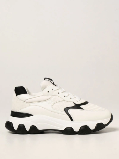Shop Hogan Hyperactive  Sneakers In Leather And Fabric In White