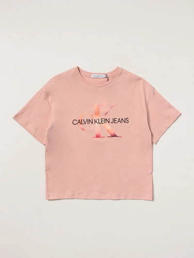 Shop Calvin Klein T-shirt  Kids Color Pink