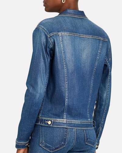 Shop L Agence Janelle Coated Denim Jacket In Fremont