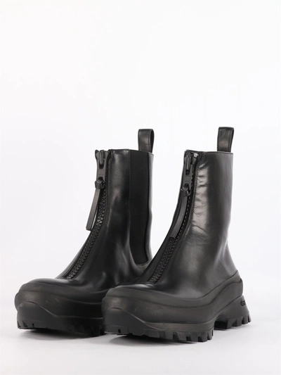 Shop Jil Sander Ankle Boots With Zip In Black