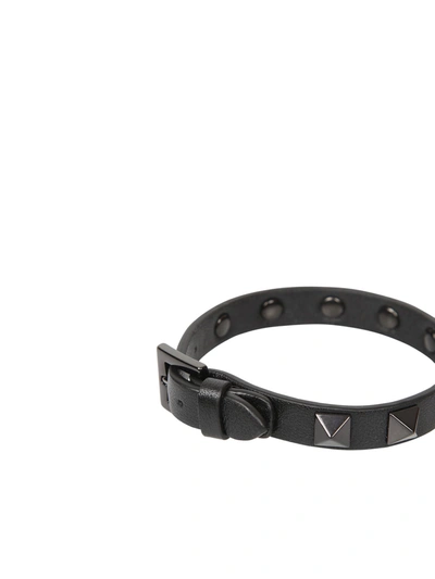 Shop Valentino Garavani Rockstud Bracelet In Black