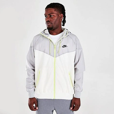 Shop Nike Men's Sportswear Windrunner Woven Hooded Jacket In Sail/light Smoke Grey/light Lemon Twist/black