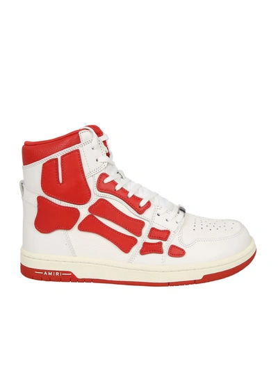 Shop Amiri Sneakers Skel Top High Bianco/rosso In White