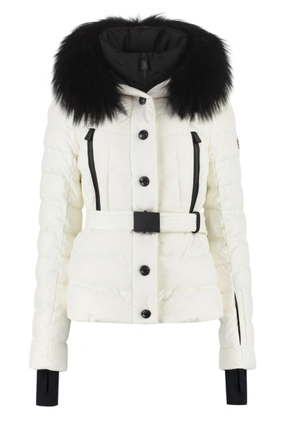 Shop Moncler Beverley Fur Hood Down Jacket In White