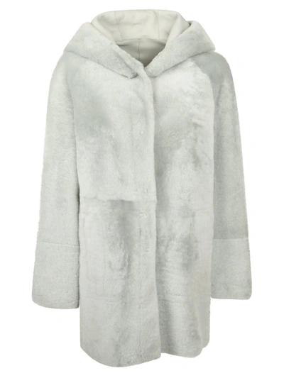Shop Drome Reversible Sheepskin Coat In Grey