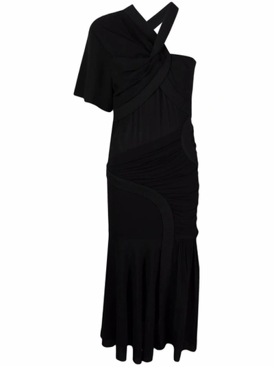 Shop Stella Mccartney Emmeline Draped One-shoulder Dress Black
