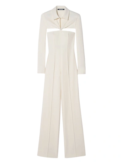 Shop Jacquemus La Combinaison Asao Cut-out Jumpsuit Off-white