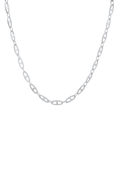 Shop Hmy Jewelry Mariner Stainless Steel 24" Chain Link Necklace In Metallic