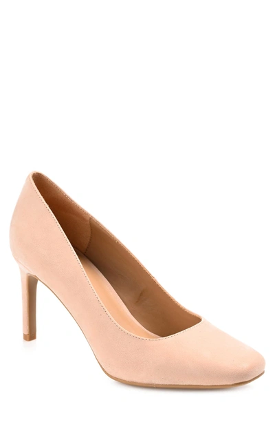 Journee Collection Womens Monalee Square Toe Mid Heel Pumps In Nude