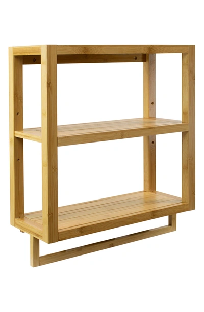 Sorbus 3-tier Bamboo Shelves & Towel Rack In Natural