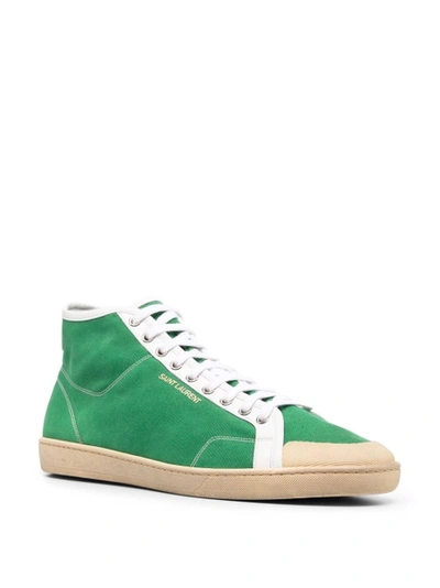 Shop Saint Laurent Mid Top Sneakers Green