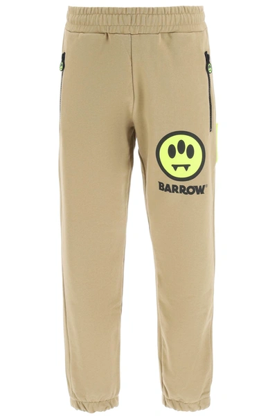 Shop Barrow Cotton Sweatpants In Brown,yellow,black