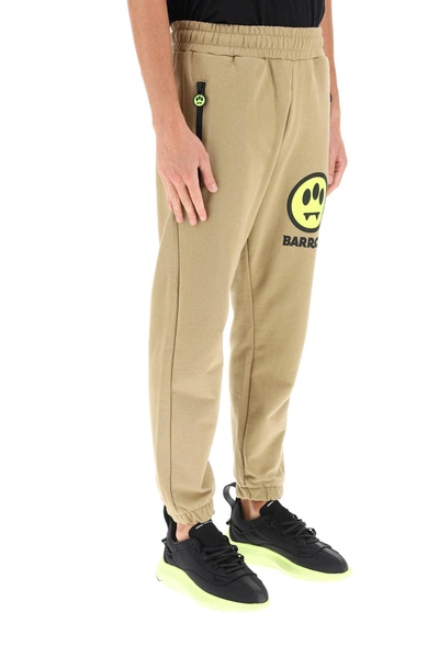 Shop Barrow Cotton Sweatpants In Brown,yellow,black