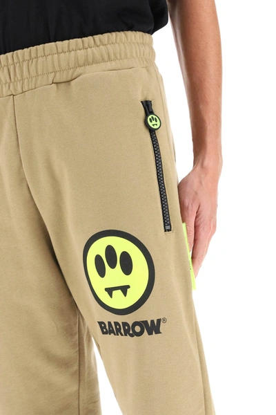 Shop Barrow Cotton Sweatpants In Brown,yellow,black