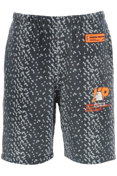 Shop Heron Preston Sweatshorts With Dots In Grey,orange
