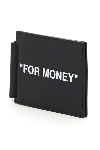 Shop Off-white For Money Print Quote Clip Wallet In Black