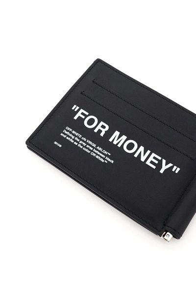 Shop Off-white For Money Print Quote Clip Wallet In Black