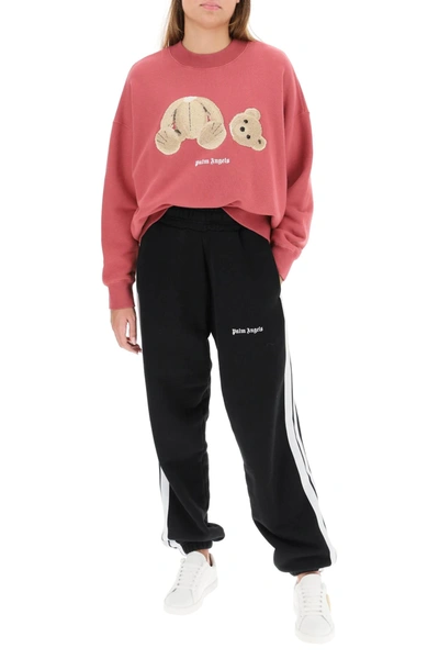 Shop Palm Angels Bear Patch Oversized Sweatshirt In Pink