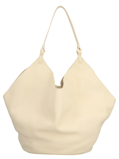 Shop Khaite Medium Lotus Logo Print Tote Bag In White