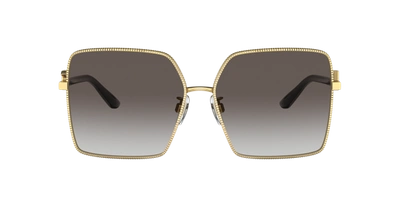 Dolce & Gabbana Dg2279 Square-frame Metal Sunglasses In Light Grey Gradient Black