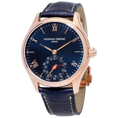 Shop Frederique Constant Horological Smartwatch Mens Watch 285n5b4 In Blue / Gold Tone / Metallic  / Navy / Rose / Rose Gold Tone
