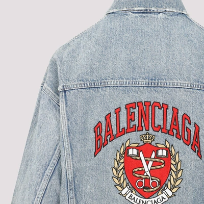 Shop Balenciaga Large Fit Jacket In Blue