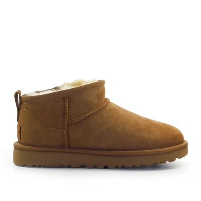 Ugg Classic Ultra Mini Chestnut Ankle Boot In Brown