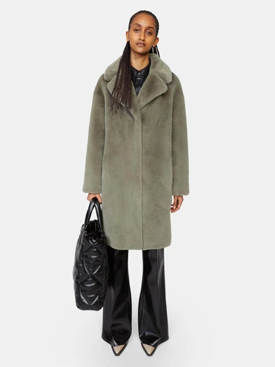 Shop Stand Studio Camille Cocoon Coat In Dusty Mint
