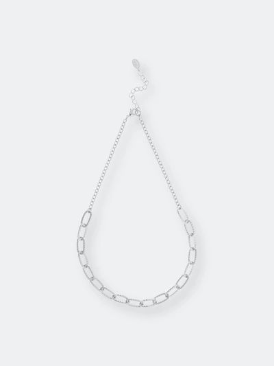 Shop Rivka Friedman Rhodium Chain Link Necklace In White