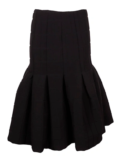 Shop A.w.a.k.e. Quilted Pleated Midi Skirt In Black