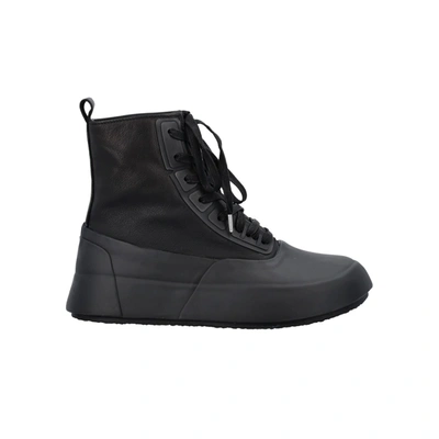 Shop Ambush Leather Mix Hi-top Sneakers In Black