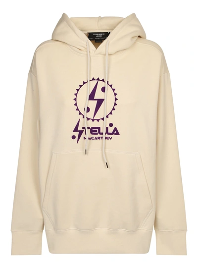 Shop Stella Mccartney Felpa Hoodie Logo Bianco In White