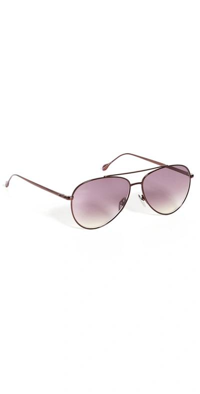 Shop Isabel Marant Classic Aviator Sunglasses In Burgundy