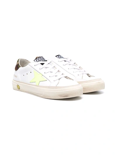 Shop Golden Goose May Lace-up Sneakers In White