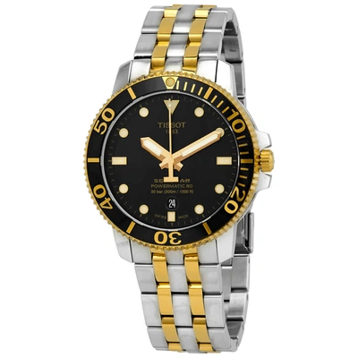 Shop Tissot Seastar 1000 Automatic Black Dial Mens Watch T120.407.22.051.00 In Black,gold Tone,silver Tone,two Tone,yellow