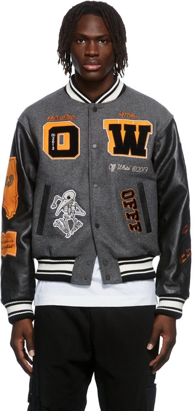 Bombers Off-White - Graphic bomber jacket - OMJA097F22LEA0011045