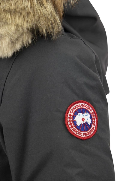 Shop Canada Goose Rossclair - Parka With Hood And Fur Coat In Graphite