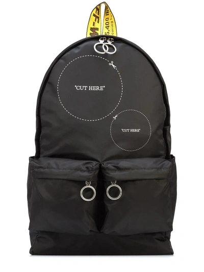 Shop Off-white Black Cut Here Backpack In Nero