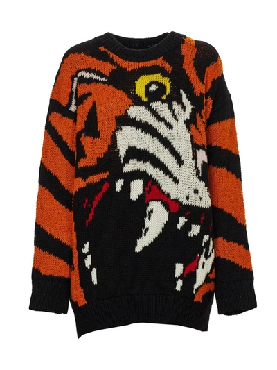 Dsquared2 Tiger Sweater In Wool And Cashmere In Black