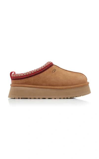 Shop Ugg Tazz Suede Platform Slippers In Brown