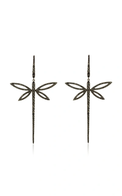 ANAPSARA WOMEN'S GRAN DRAGONFLY 18K WHITE GOLD DIAMOND EARRINGS 
