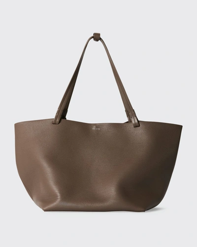 Shop The Row Park Leather Shopper Tote Bag In Elpld Elephant