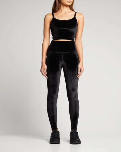 Shop Beyond Yoga Velvet Motion High-waist Leggings In Black