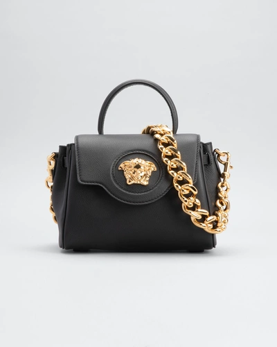 Shop Versace La Medusa Small Handbag In Black